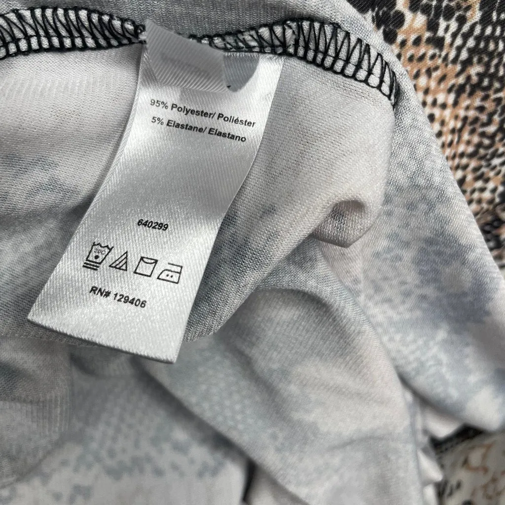 Snakeskin Off-Shoulder Crop Top Bell Bottom Set Festival Sexy Flirty Sz Sm - Image 10