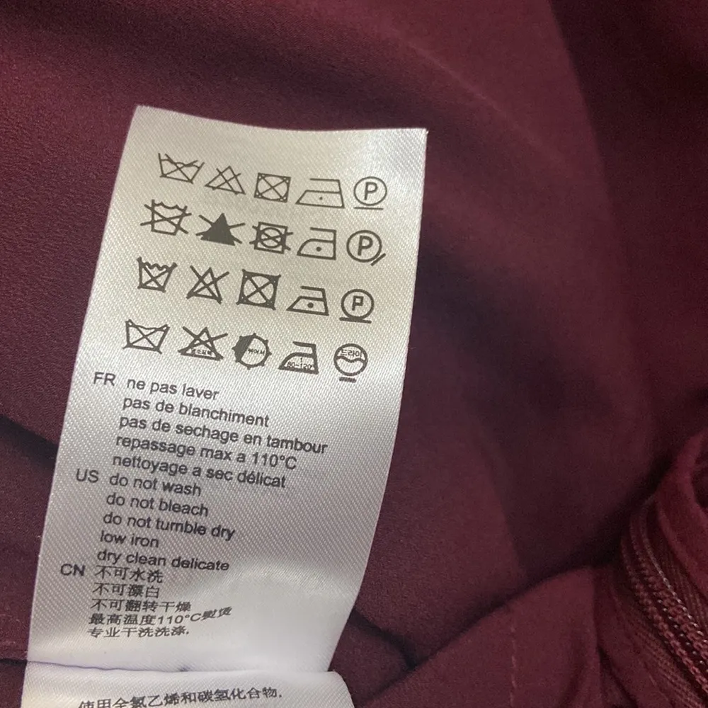 Sandro NWOT Helian Lace Long Sleeve Bordeaux Dress Size 38 - Image 11