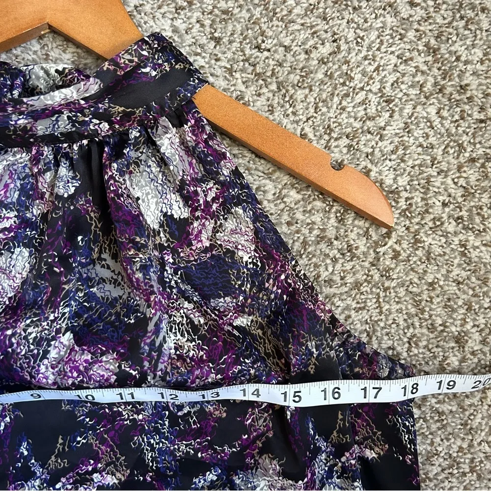 🦋 The Limited Purple Floral Halter Sleeveless Blouse Formal Medium - Image 6
