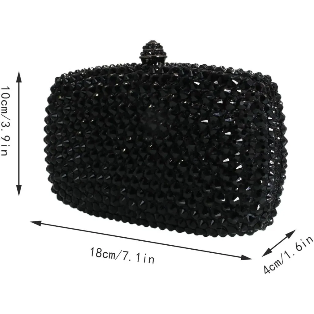 ⚡ Women's Black Rhinestone Diamond Glitter Shining Evening Crossbody Bag - Image 2