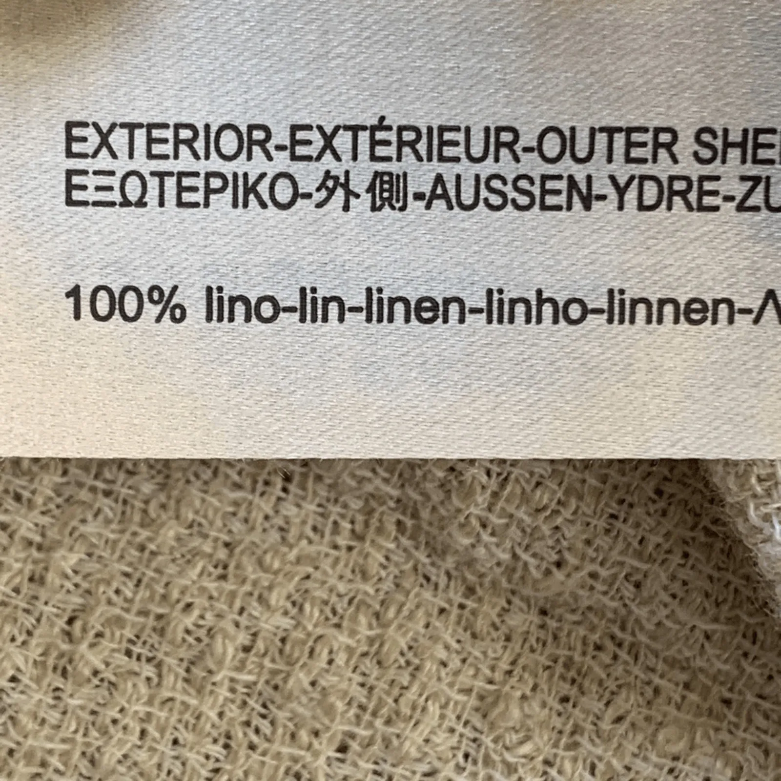 Massimo Dutti Linen Open Front Belted Knit Cardigan Sweater Neutral Cream Small - Image 10