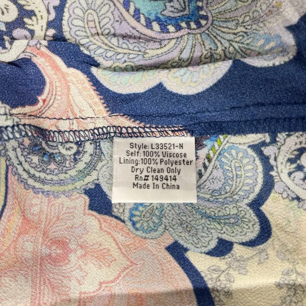 $345 NWOT JOHNNY WAS Beads Multicolor Paisley Kaftan Chiffon Maxi Dress Size XS - Image 13