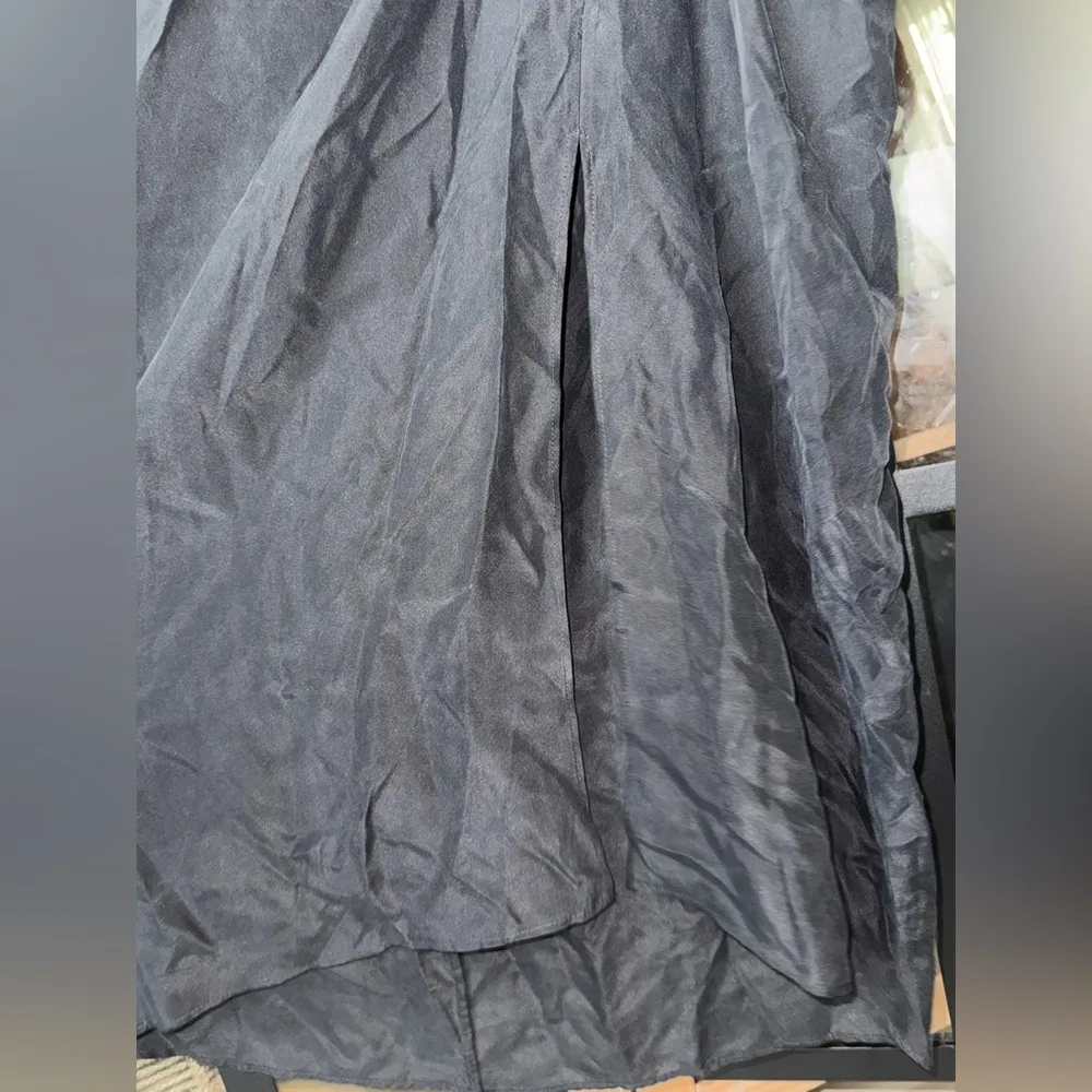 Rag & Bone Silk Midi Dress amber slit knot front long sleeve v-neck grunge 90s - Image 3