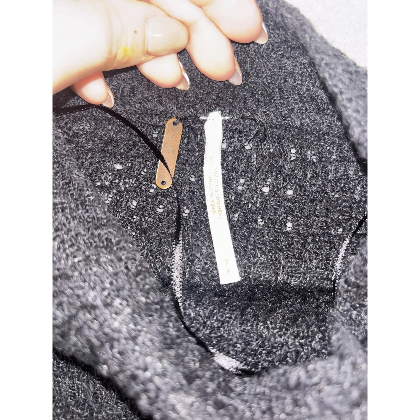 black free people crossover front linen cotton knit sweater mock neck‎ small - Image 4