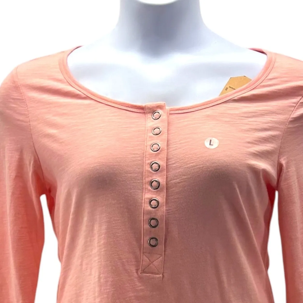 Route 66 Y2K Henley Top Pink Large - Image 2