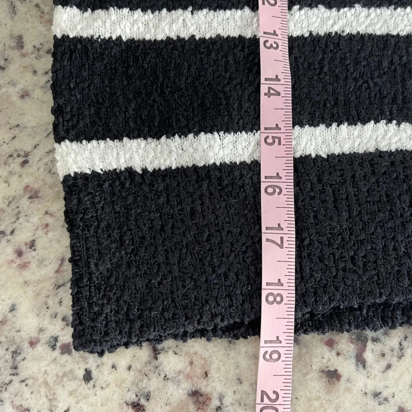 Strut & Bolt Black White Stripe Fuzzy Knit Sweater Vest Top Womens Medium - Image 7
