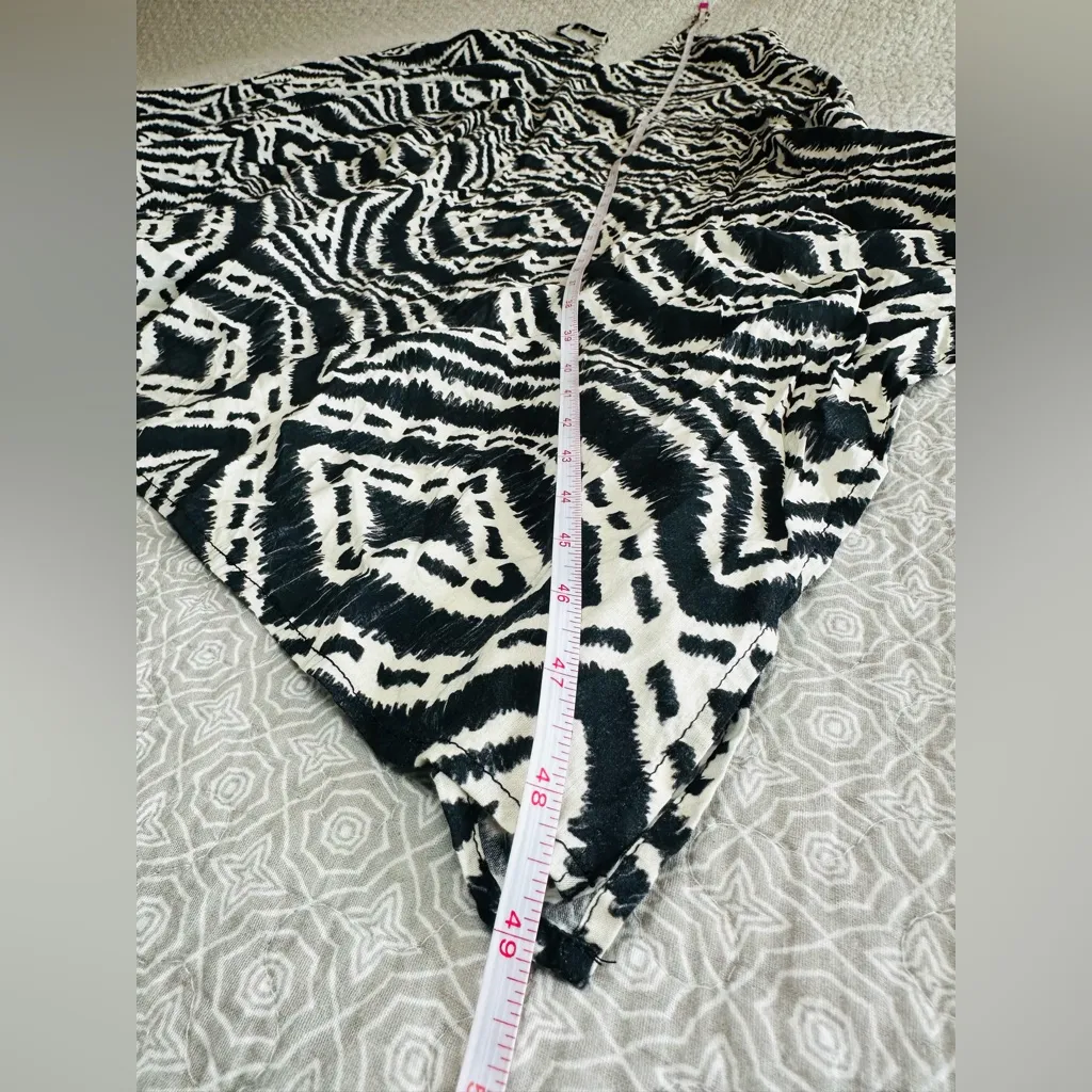 Anthropologie Seafolly Zanzibar V Neck Black White Cover Up Midi Dress Size M - Image 8