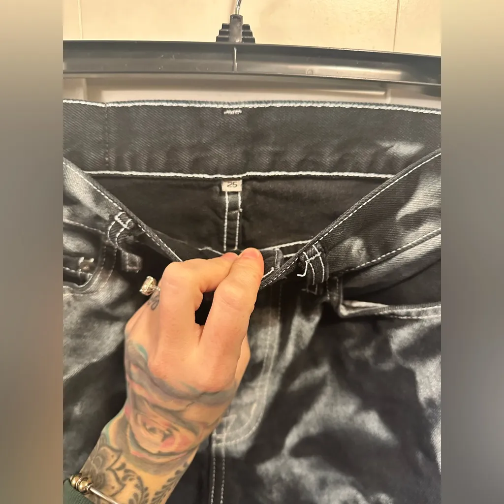 Carmar Premium Denim Black/White Tie Dye Jeans Black Size 25 - Image 3