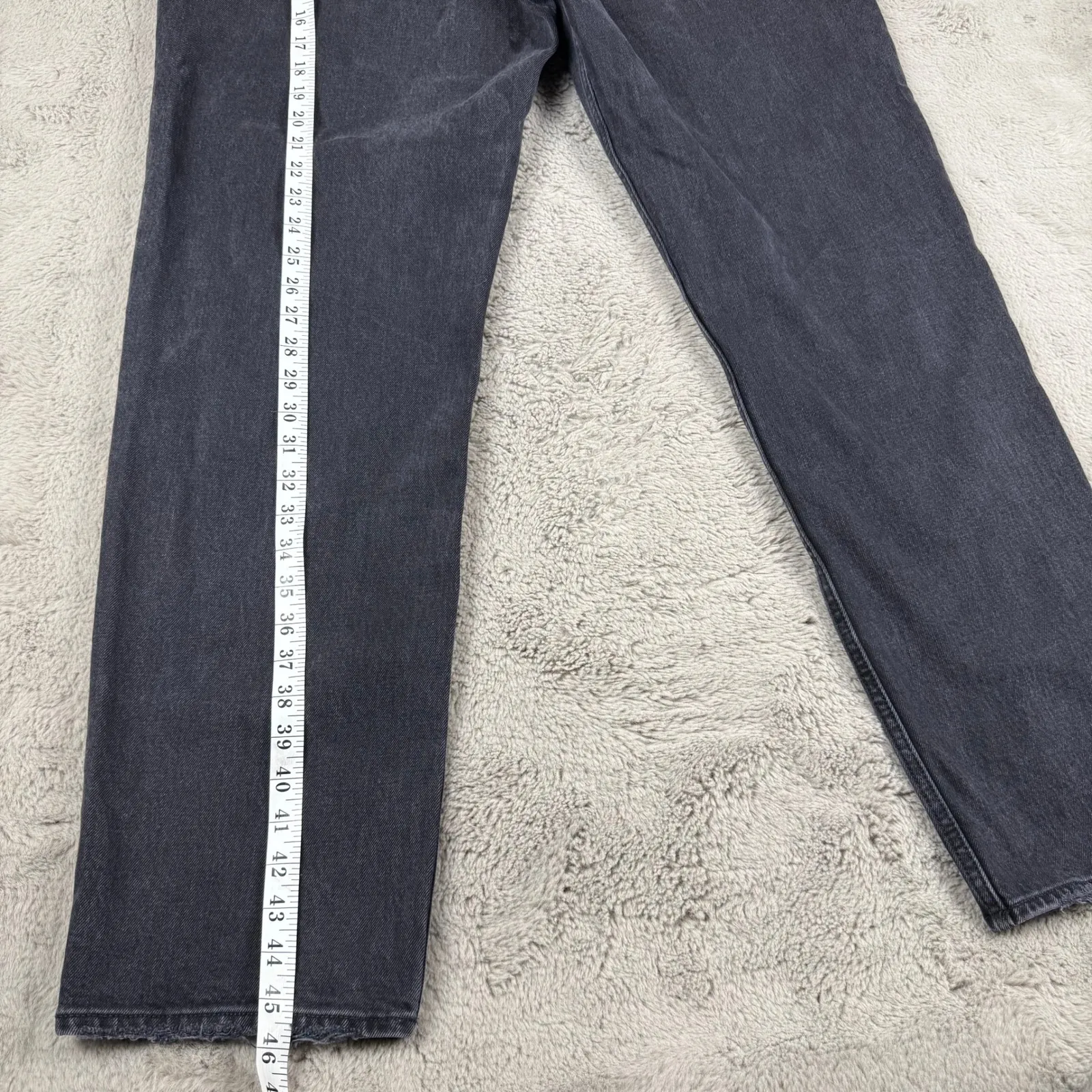 Abercrombie & Fitch The Dad High Rise Black Wash Denim Jeans‎ Size 32 14L - Image 9