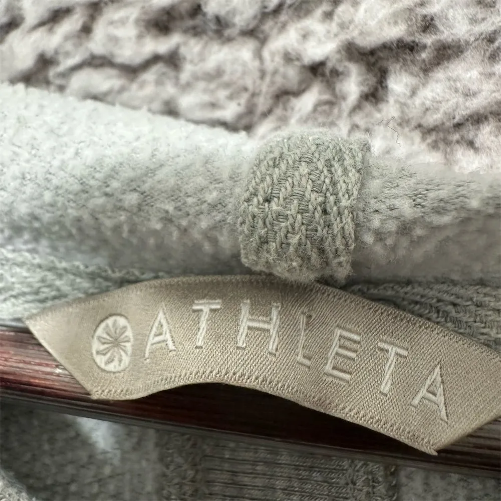 Athleta Women's Hoodie Sweatshirt Dress L Gray Knee‎ Length Minimalist Cozy Y2K - Image 3