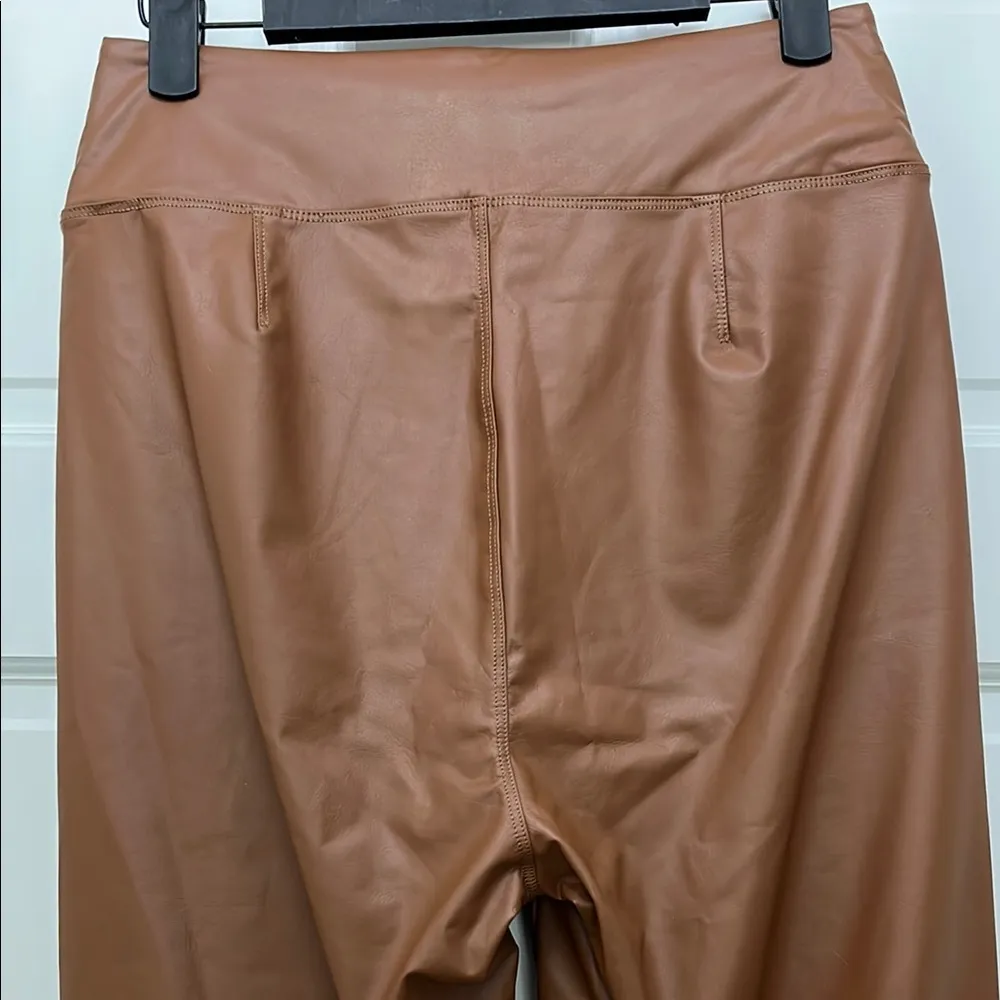 NWT Offline by Aerie Real Luxe Faux Leather Leggings in Camel - Size Large - Image 8