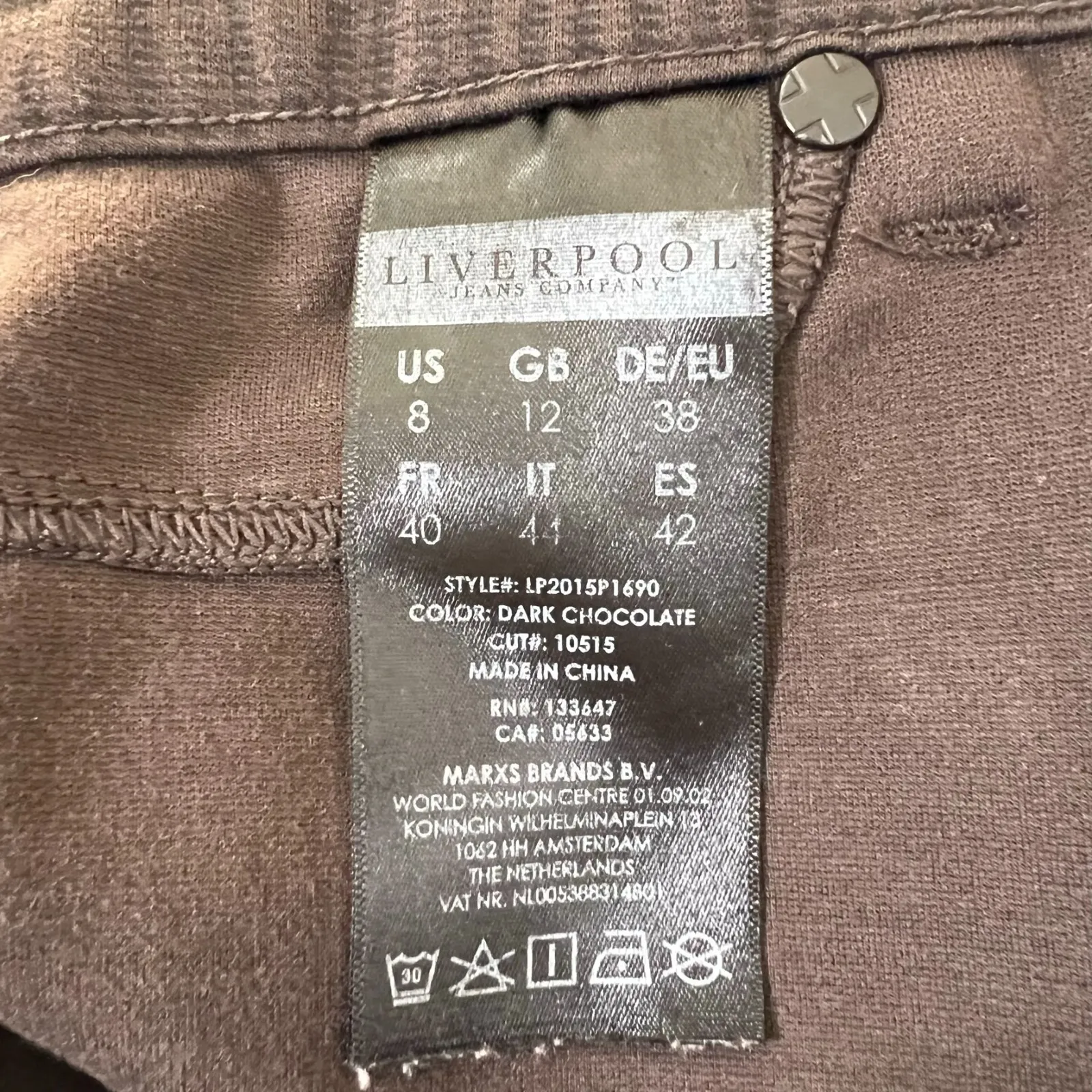 Liverpool Brown Black Pinstripe Dress Pants Size 8/29 Petite - Image 4