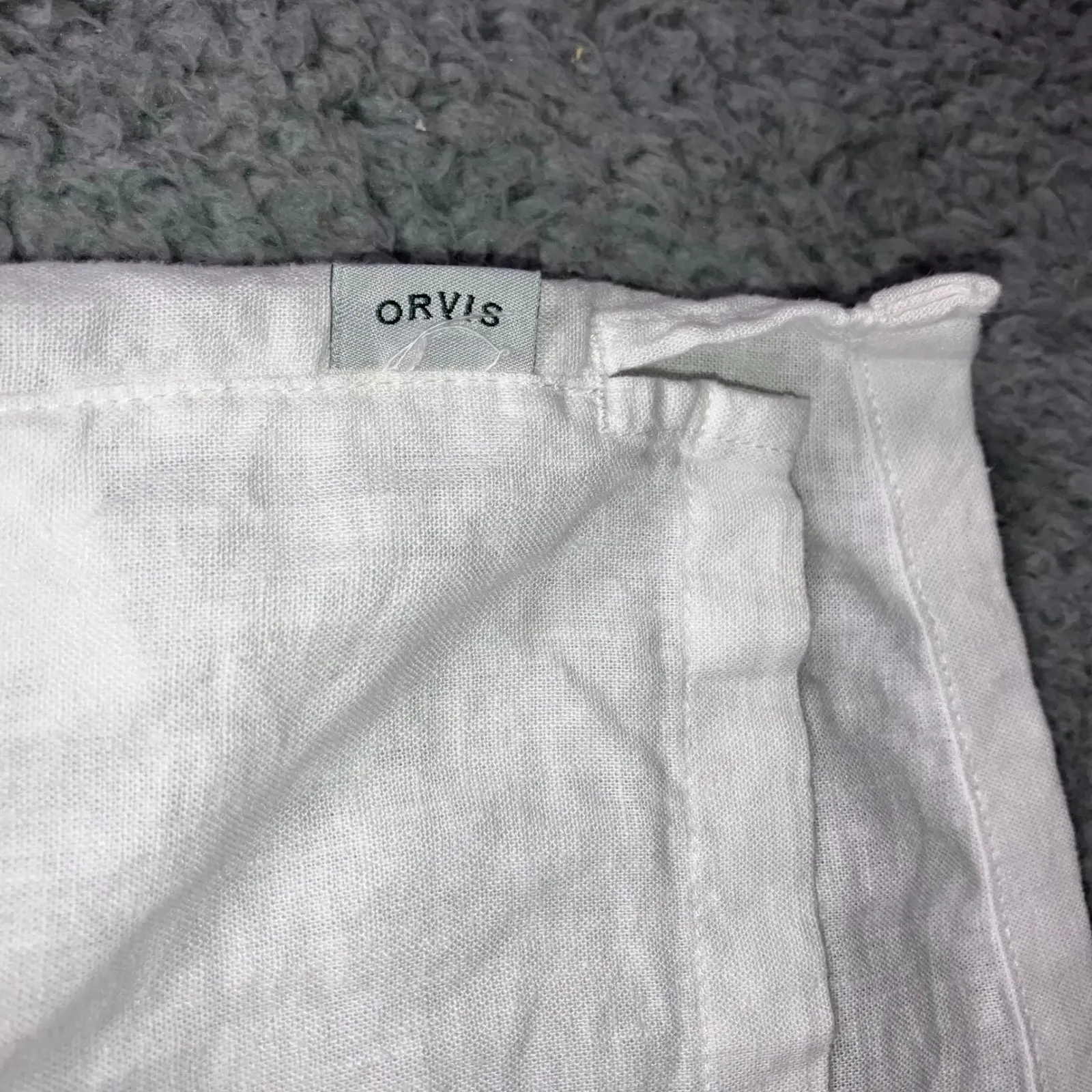 ORVIS Linen Blend Button Up Shirt Women XL Classic Short Sleeve Casual Capsule - Image 10