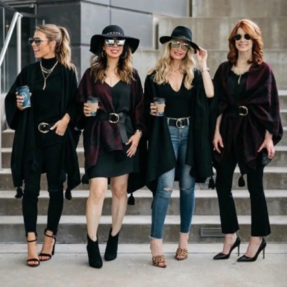 Cleobella Sevigny Capelet Poncho Cape Sweater Burgundy - Image 13