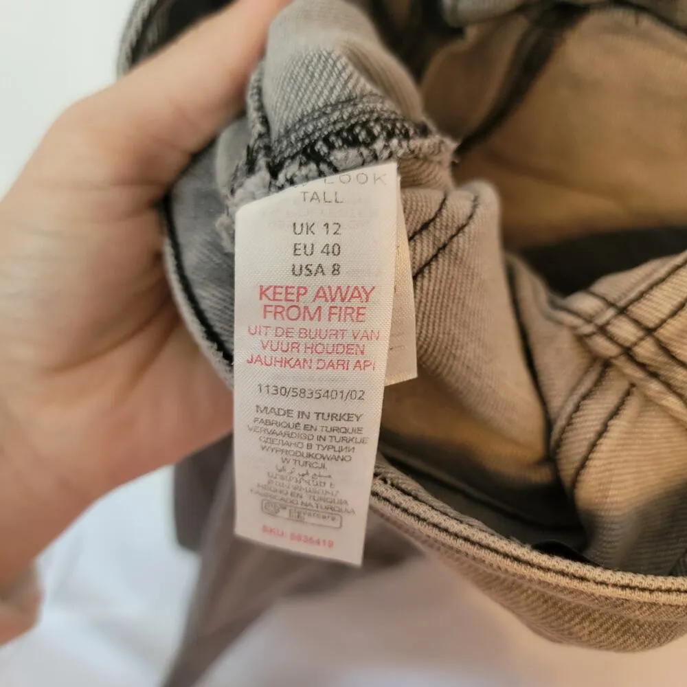 New Look Washed Grey Raw Hem High Waisted Hallie Skinny Jeans Size 4 - Image 2