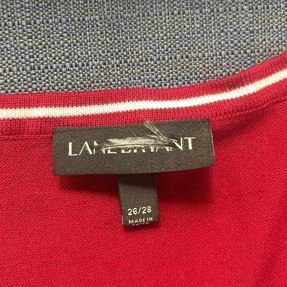 𝅺LANE Bryant Cotton, Jewel Tone, V-Neck Sweater. Size 26/28 - Image 6