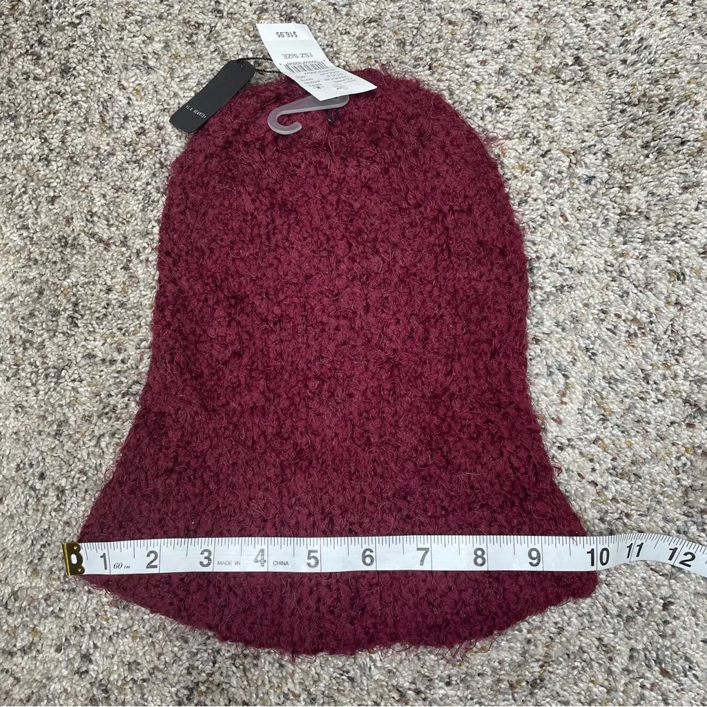 L.A. Hearts Fuzzy Knit Beanie Hat Burgundy One Size NWT PacSun Winter Outerwear - Image 5
