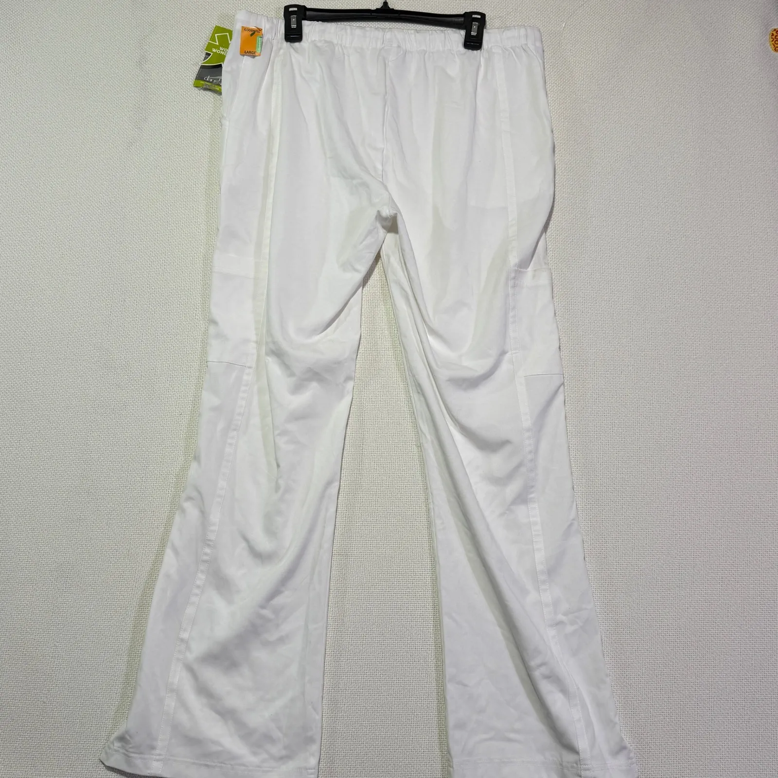 Dansko Gina White Stretch Woven Large Tall Scrub Pants P05T01W000 Women's - Image 3