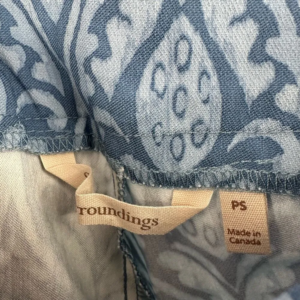 Soft Surroundings Size Small Petite Pants Blue Floral All Over Print Tapered Leg - Image 3