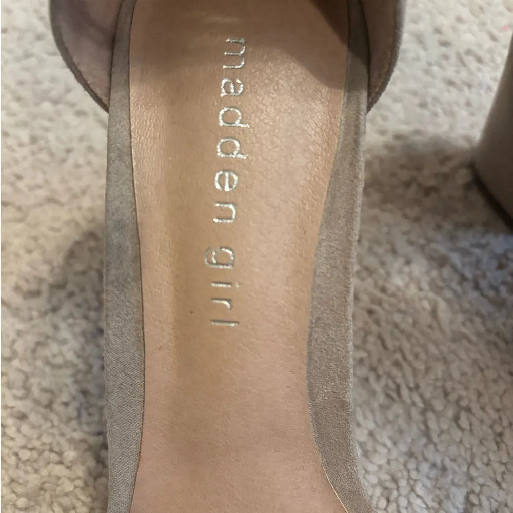 Madden Girl Tan Heels Elegant Suede Straps - Image 10