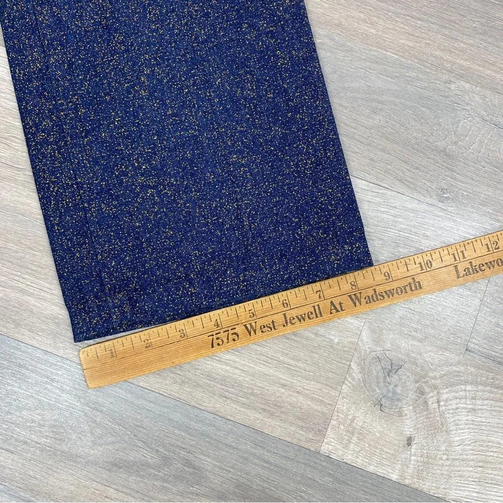 New York & Comp. Gold Glitter Straight Leg High Rise Jeans Blue Gold 8 - Image 10
