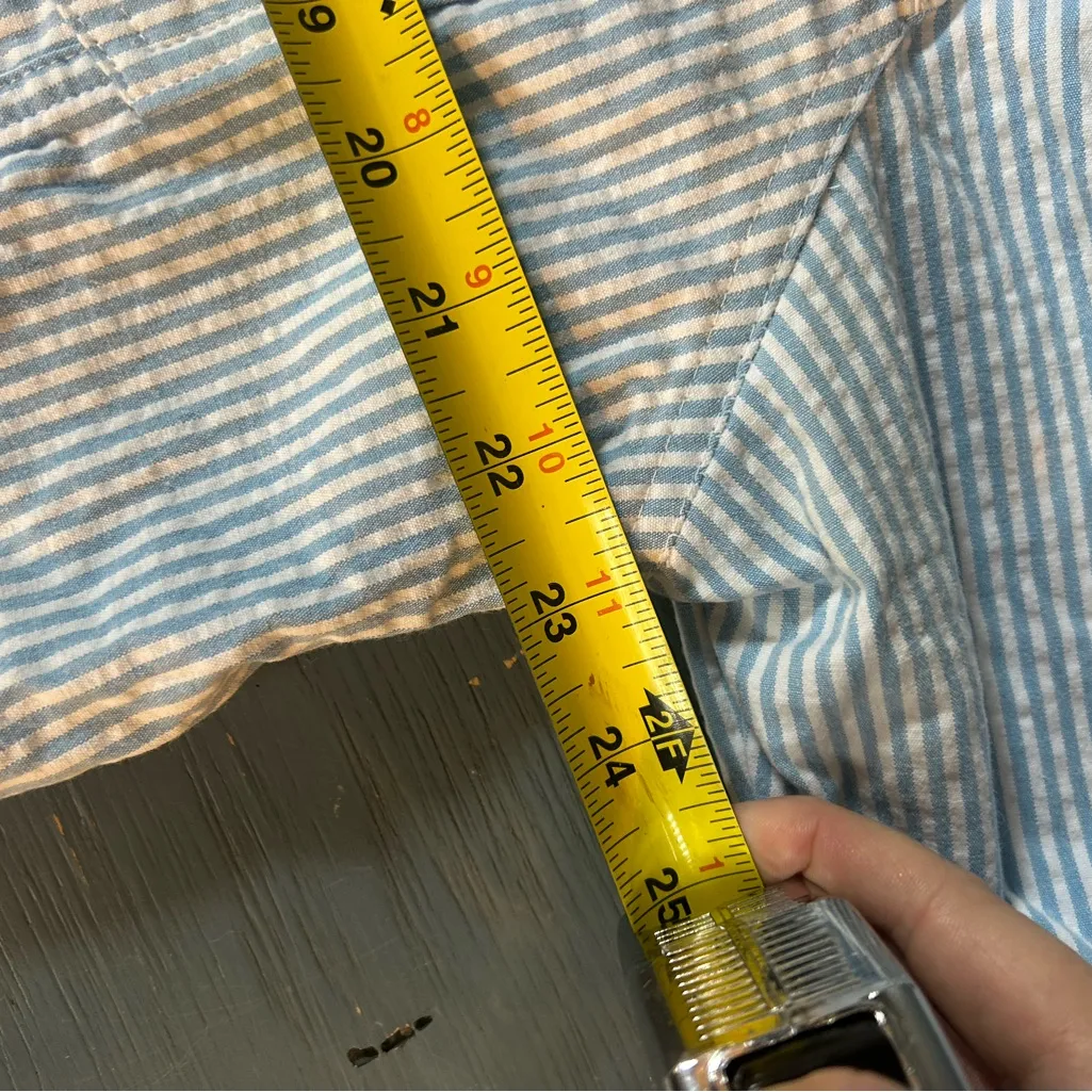 QVC Denim & Co. Light Blue & White Striped Seersucker Jacket | Women’s Sz XL - Image 7