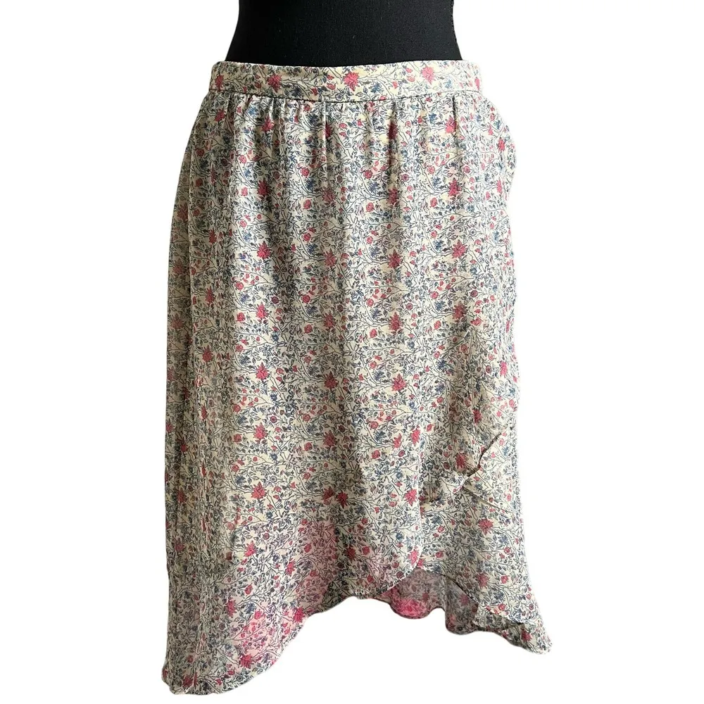 Madewell Floral Ruffle Wrap Midi Skirt 4 Women’s Shadowpetal G5522 - Image 2