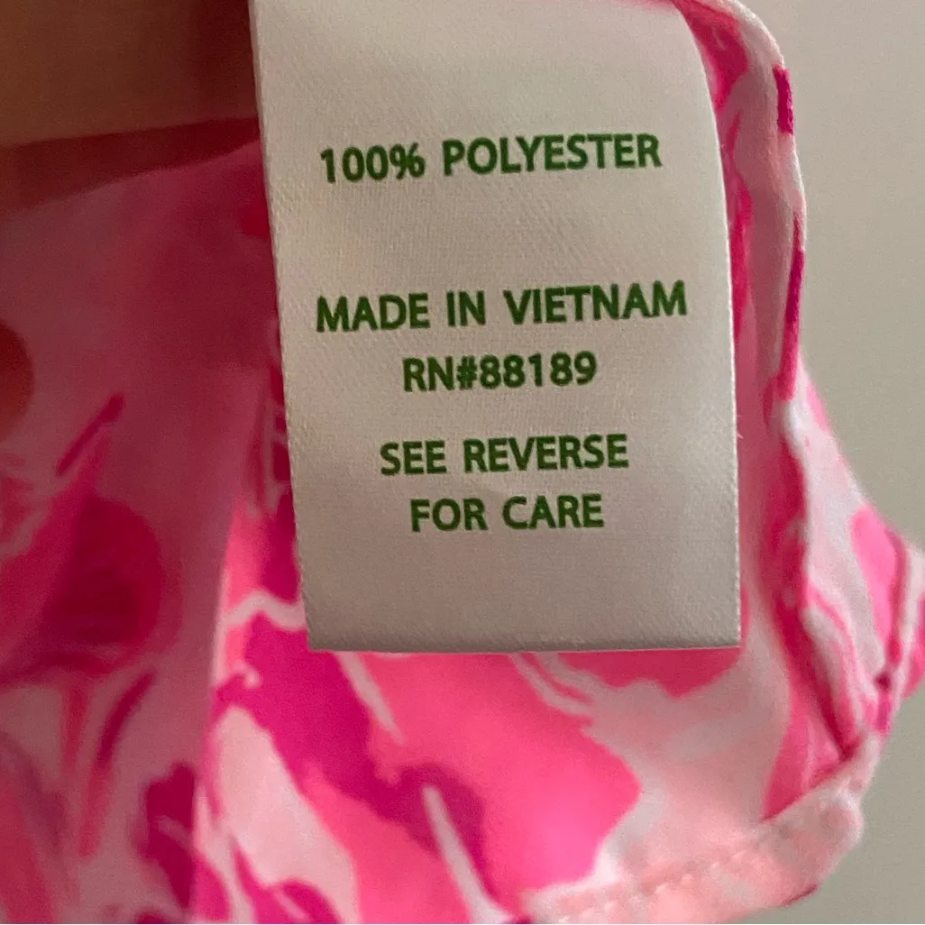Lilly Pulitzer Langston blouse coral reef flamingos pink bow tie sleeves Small - Image 10