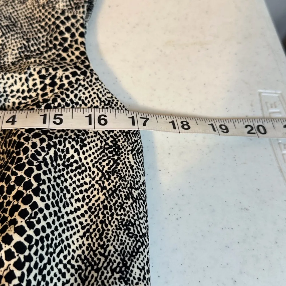 Silk Animal Print Women's Vest Ivory White Black Waistcoat Size 12 - Image 8