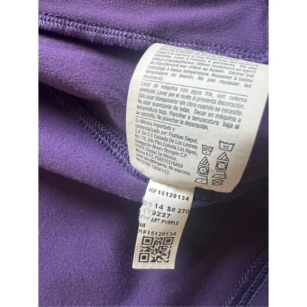 Champion Pop Art Purple Soft Touch Zip Up Cropped Hooded Jacket Womens M - Image 6