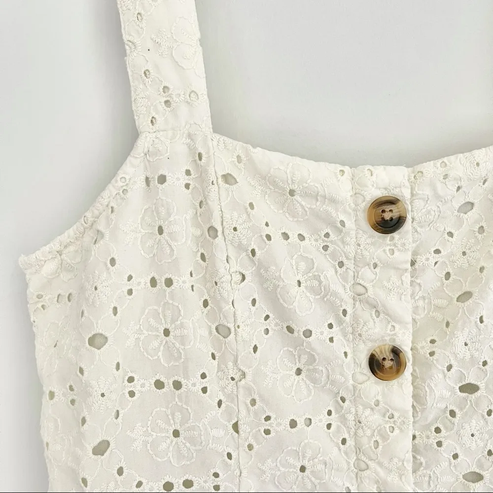 American Eagle Floral Button Front Lace Mini Dress - Image 4