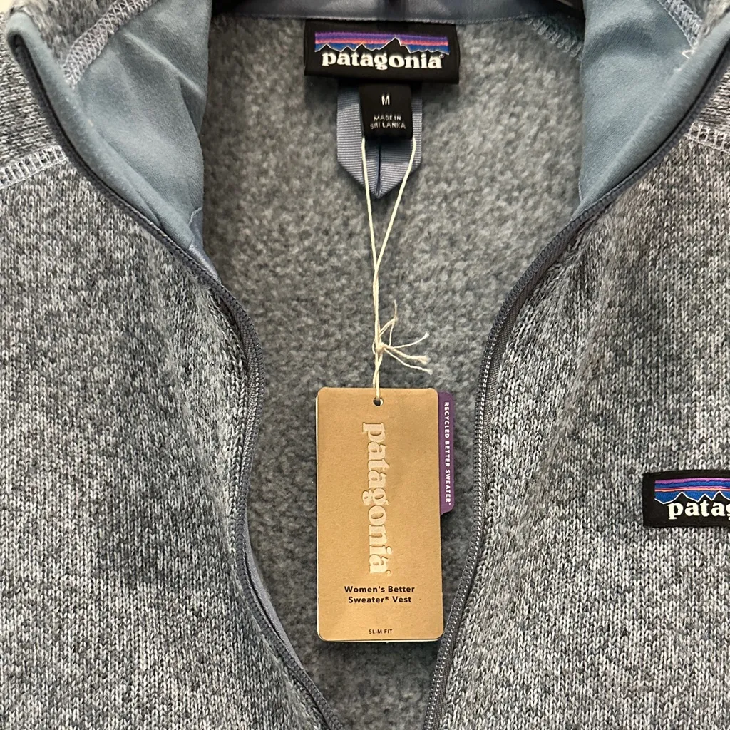 Patagonia Heathered Blue Fleece Vest Small - Image 2