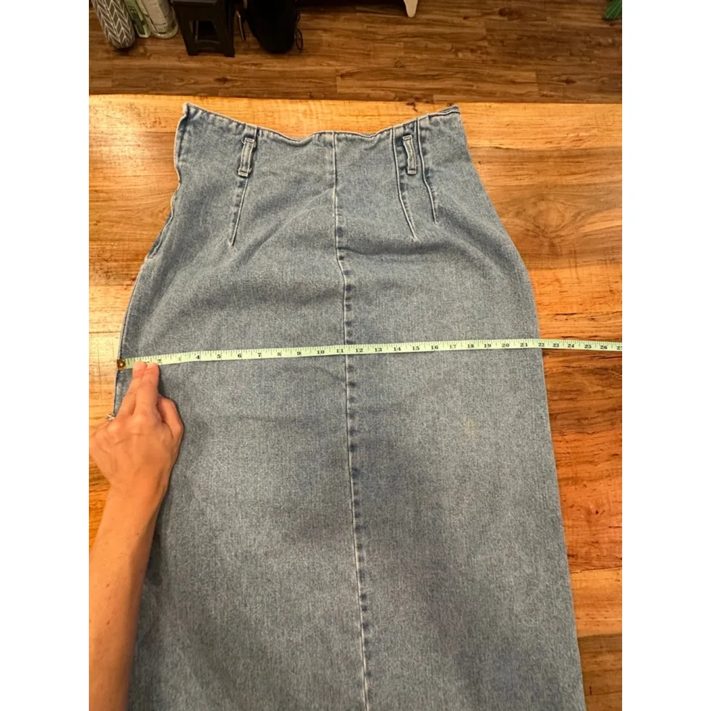 Women's St. John's Bay Blue Denim Maxi Skirt Size 14 - Image 11