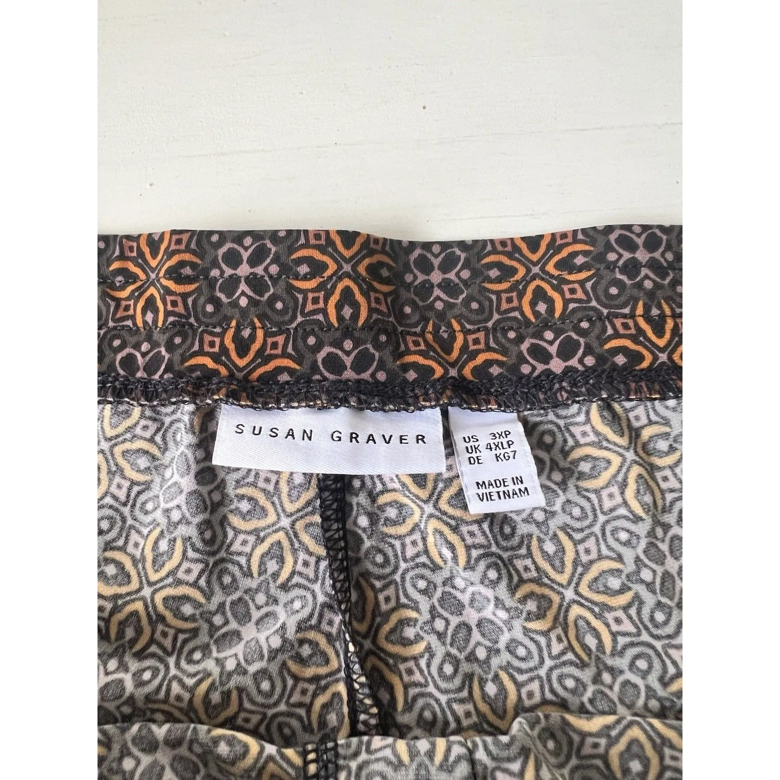 Susan Graver Women’s Pull-On Geo pattern Liquid Knit‎ Dress Pants Size 3XP - Image 2