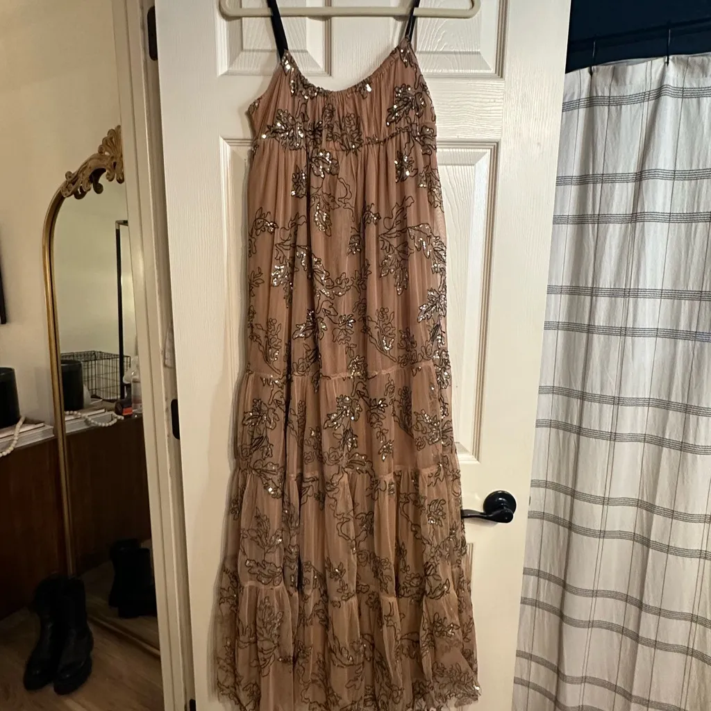 Anthropologie Maeve Sequined Tulle Maxi Dress - Image 3
