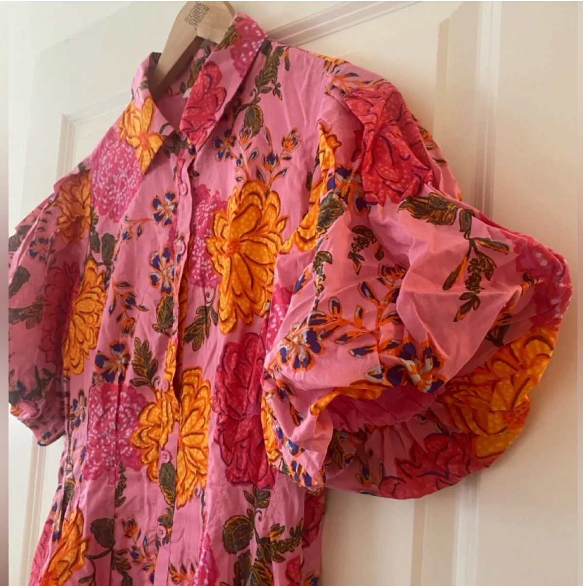 Flower Poplin Dress - Image 4