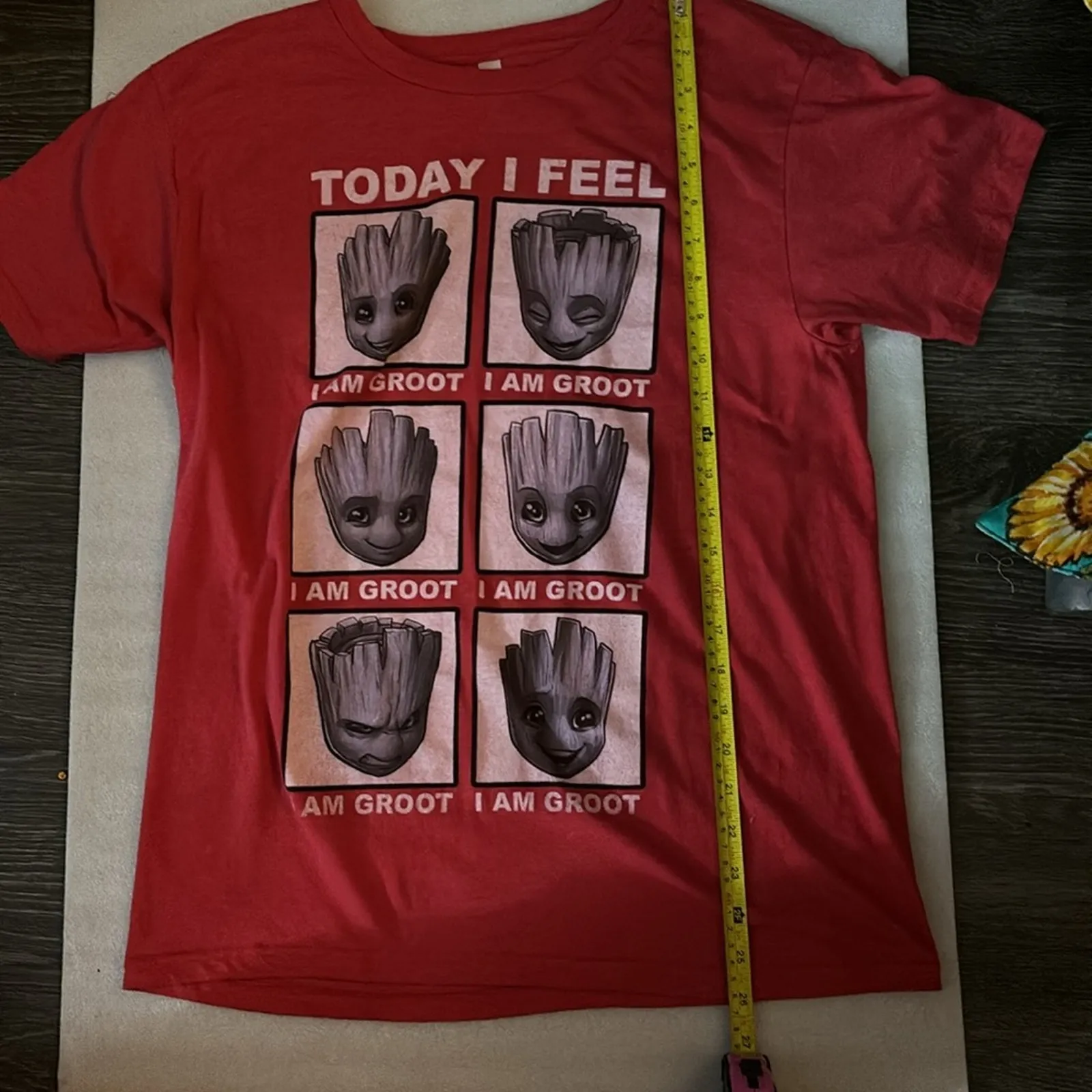 Marvel Today I am Groot T-Shirt Red M Guardians of the Galaxy Unisex Kidcore - Image 6