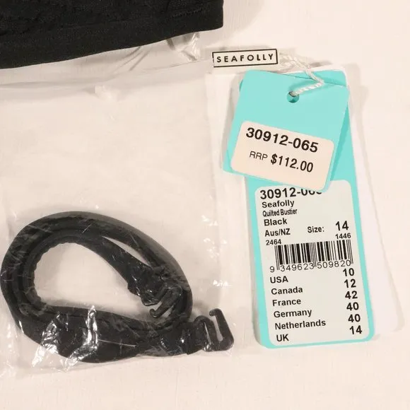 NWT Seafolly Quilted Bustier in Black - Image 10