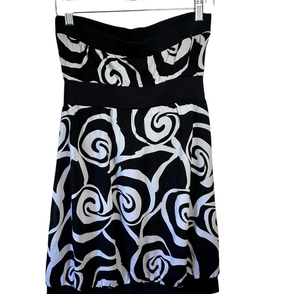 Old Navy Black‎ and White Strapless Y2K NWT Size S Dress Goth Punk Mystic Preppy - Image 2