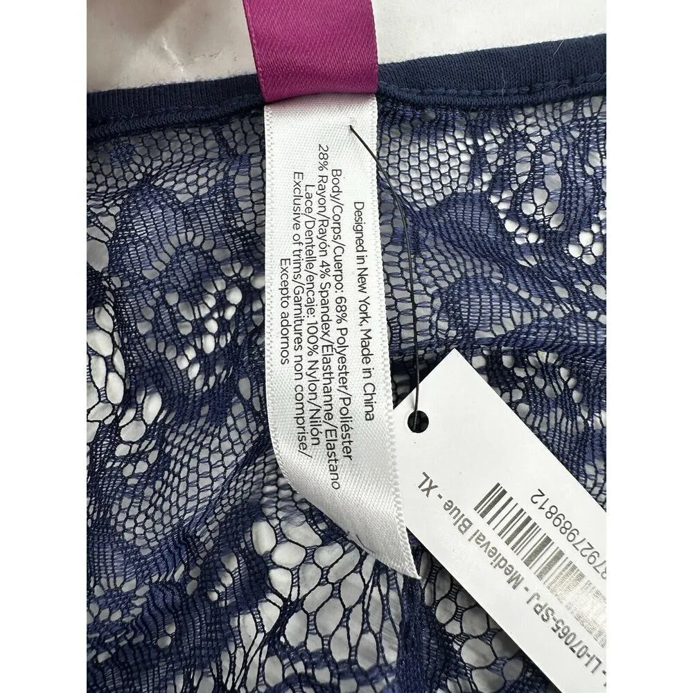 Adore Me Pajama Lingerie Set XL Reign Shorts Tank Top Lace Blue Sexy Lou… - Image 13