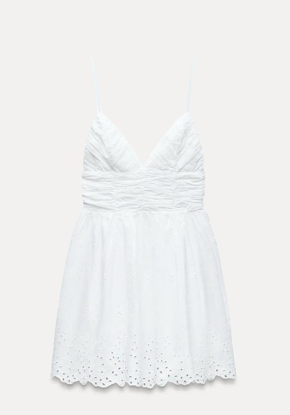 Zara White Spaghetti Strap bohemian crochet summer vacation sundress Dress - Image 14
