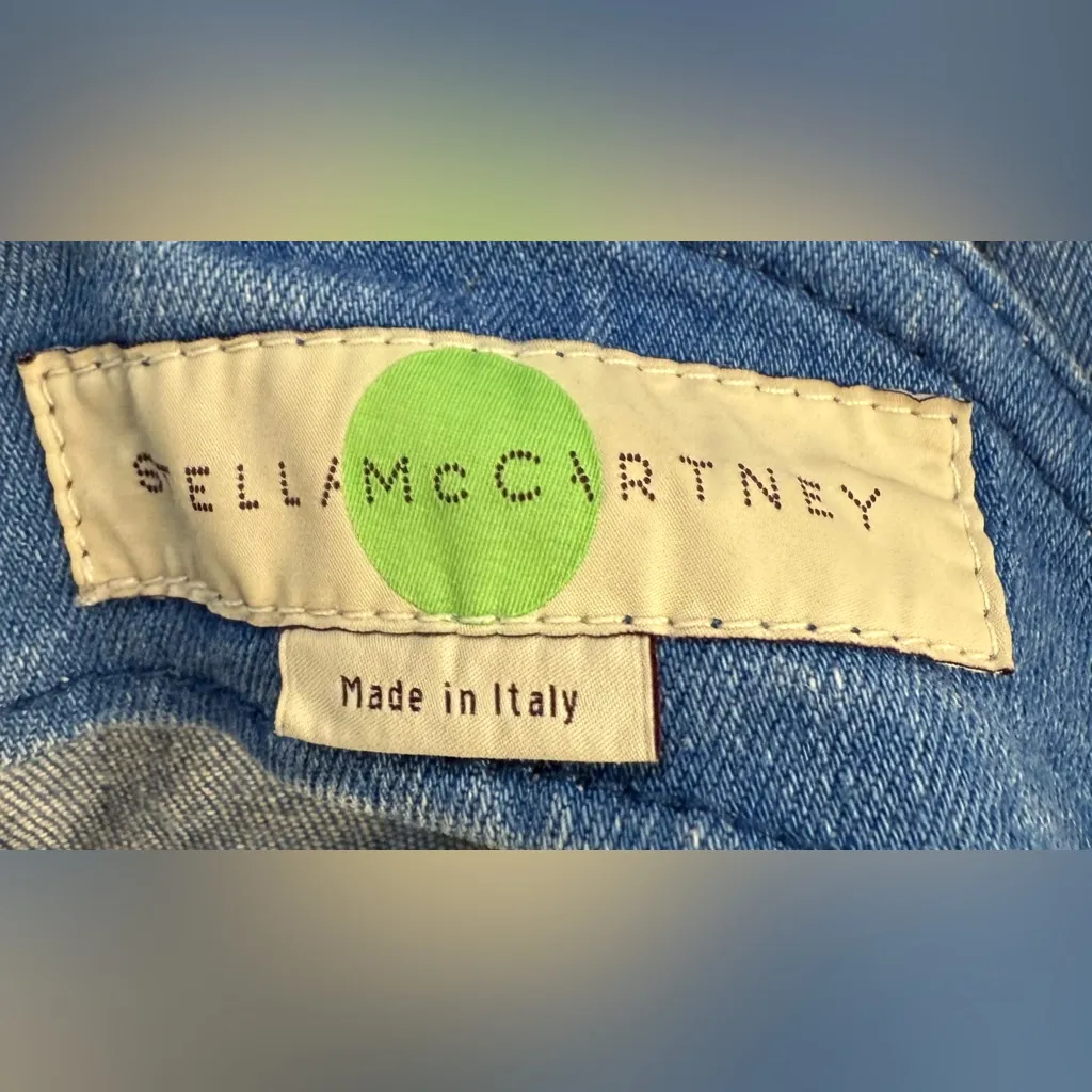 Stella McCartney Denim Shift Mini Dress Size 40‎ IT (US 6) Blue Sleeveless Italy - Image 4