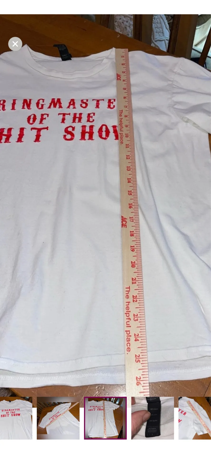 Ring Master of the Shit Show White Size L - Image 4