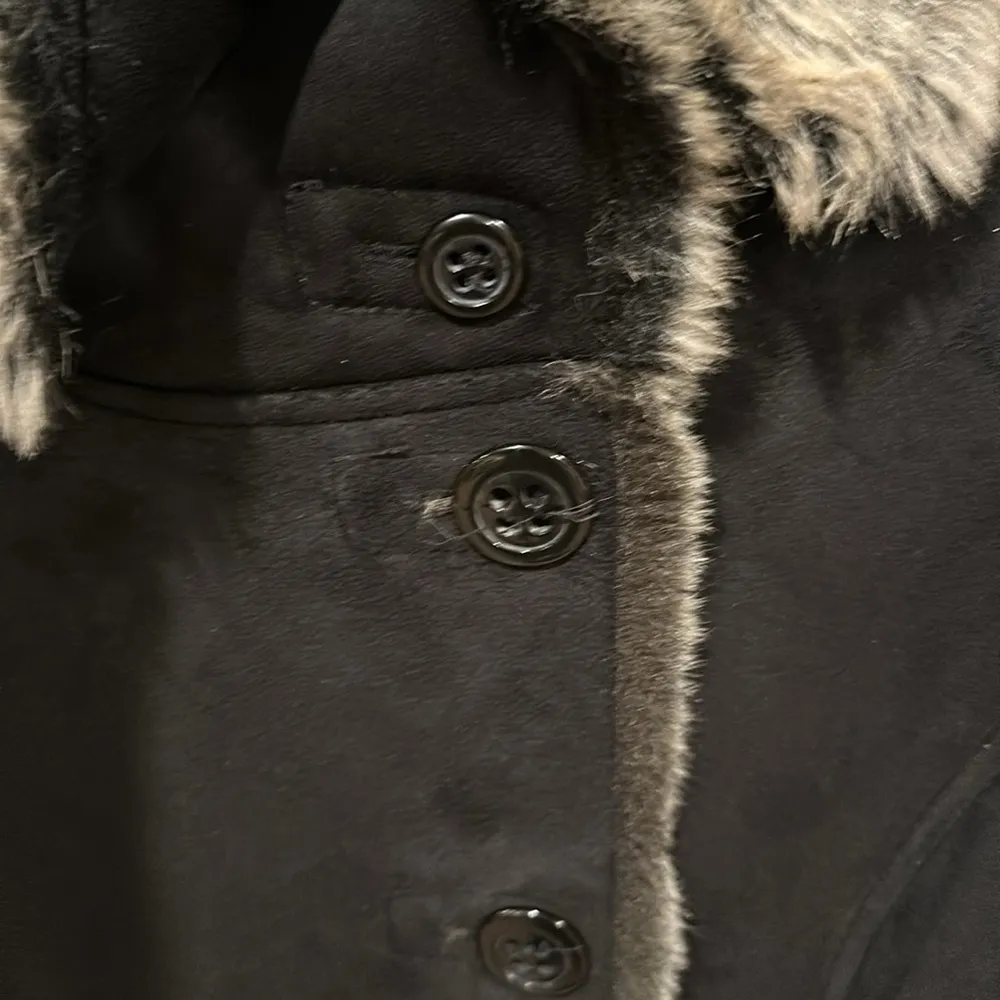 Espirit Collection faux fur suede button up winter coat size medium - Image 4