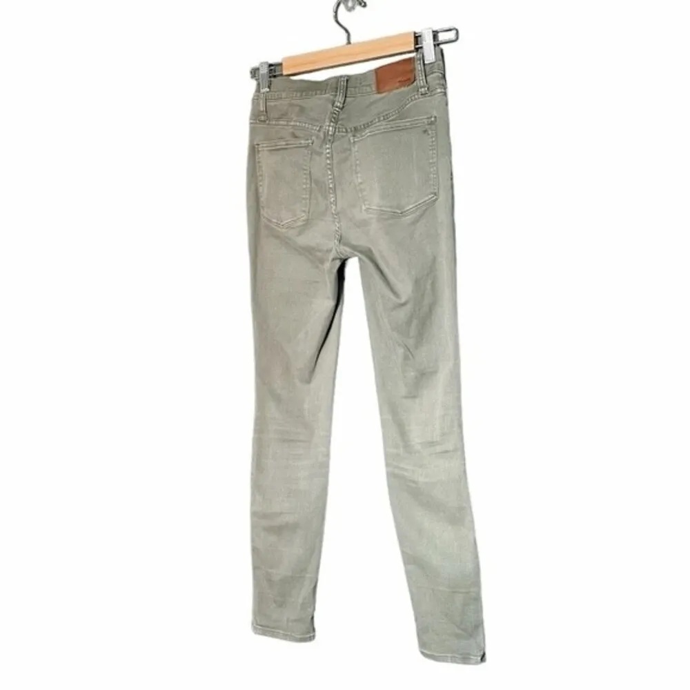 Madewell Jeans 9” High Rise Skinny Exposed Button Fly Olive Green Size 25 | 0 - Image 8