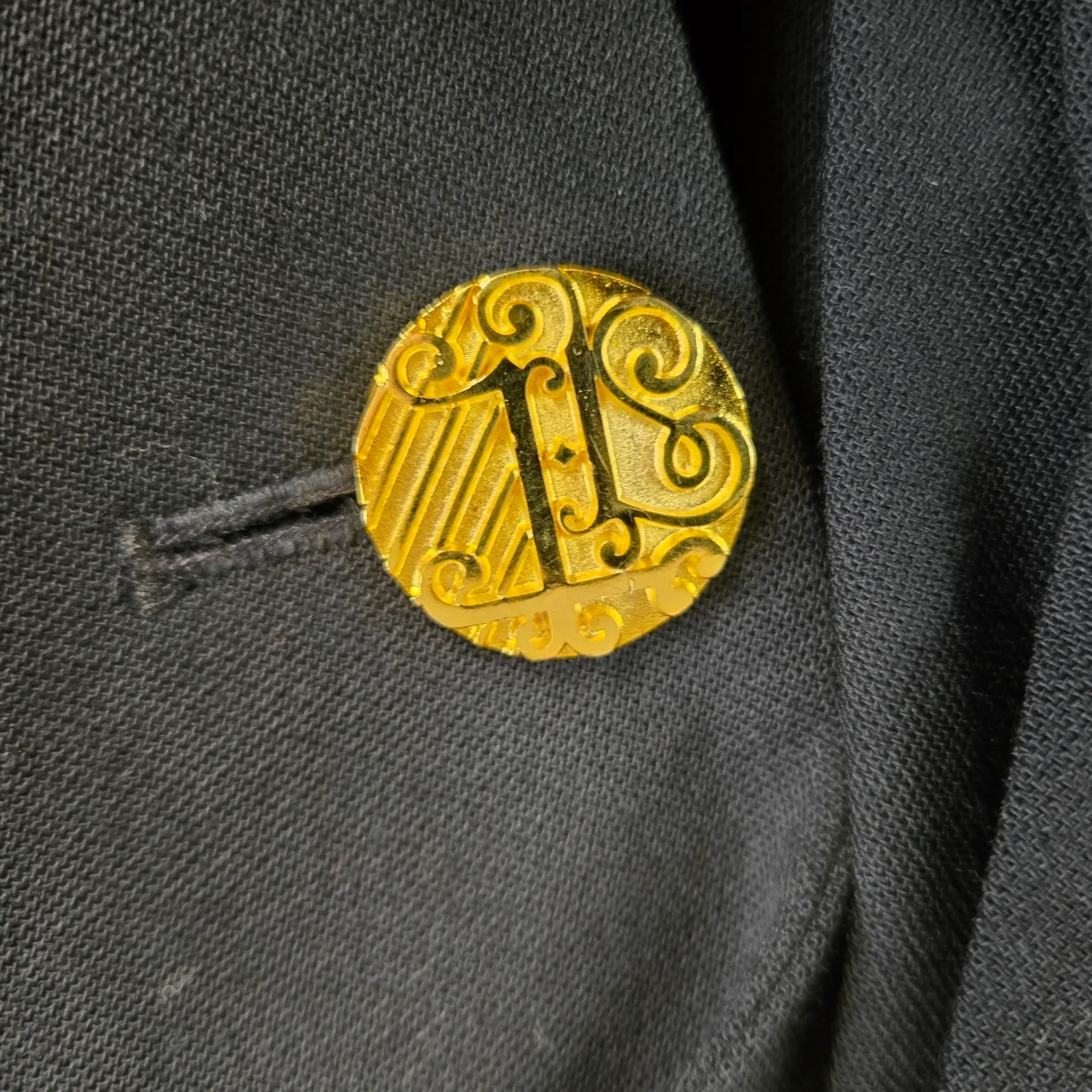 80s Vintage Black Double Breasted USA Made Deadstock Wool Blend Blazer Size 6 - Image 6