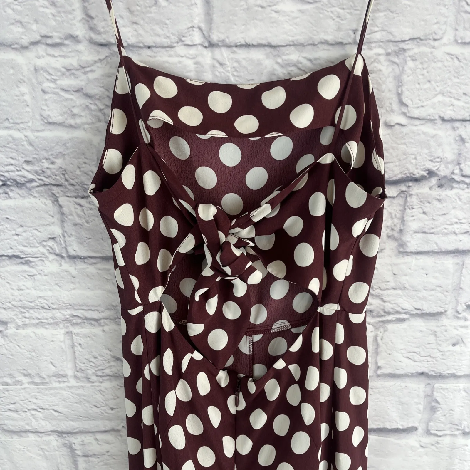 Topshop Polka Dot Wide Leg Open Back Coquette Feminine Twee Jumpsuit Size 6 - Image 5