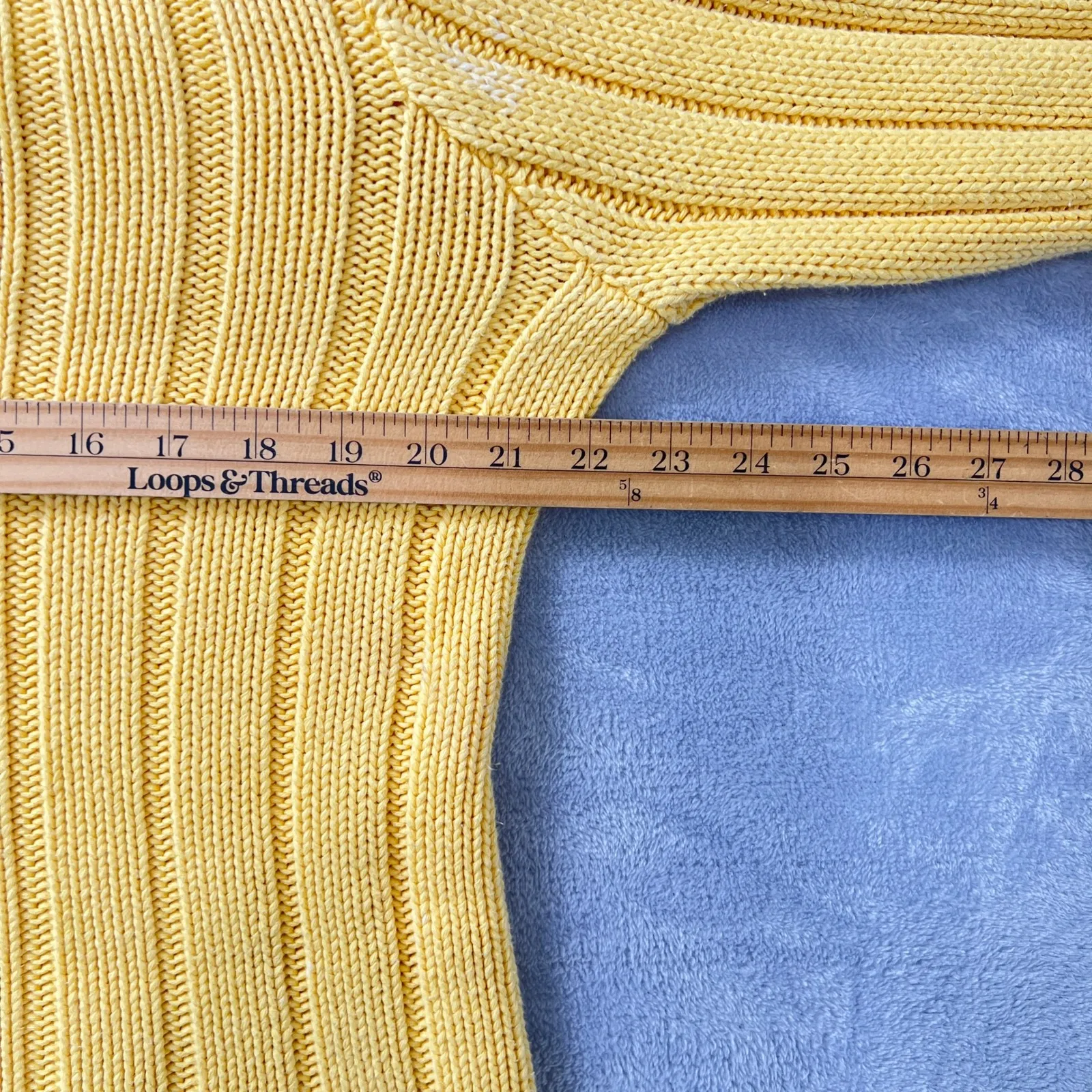 Tommy Hilfiger Jeans Yellow Ribbed Cotton Sweater XL Logo Flag Patch Y2K Retro - Image 8