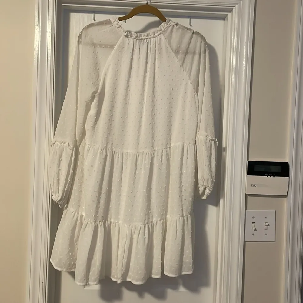 CeCe Cream Ruffled Long Sleeve Dress - Image 3