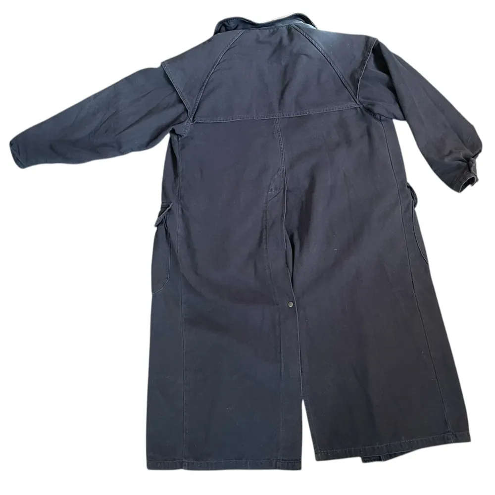 Feathertop Outdoor Vintage 90s Australian Stockman’s Oilskins Trench Barn Coat Blue Size M - Image 6